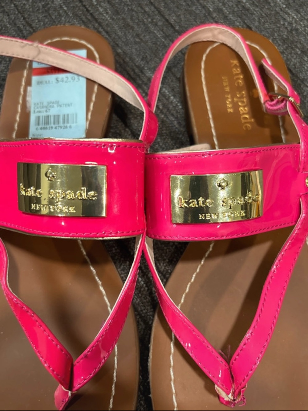 Kate Spade hot pink summer sandals 8 - Picture 2 of 4
